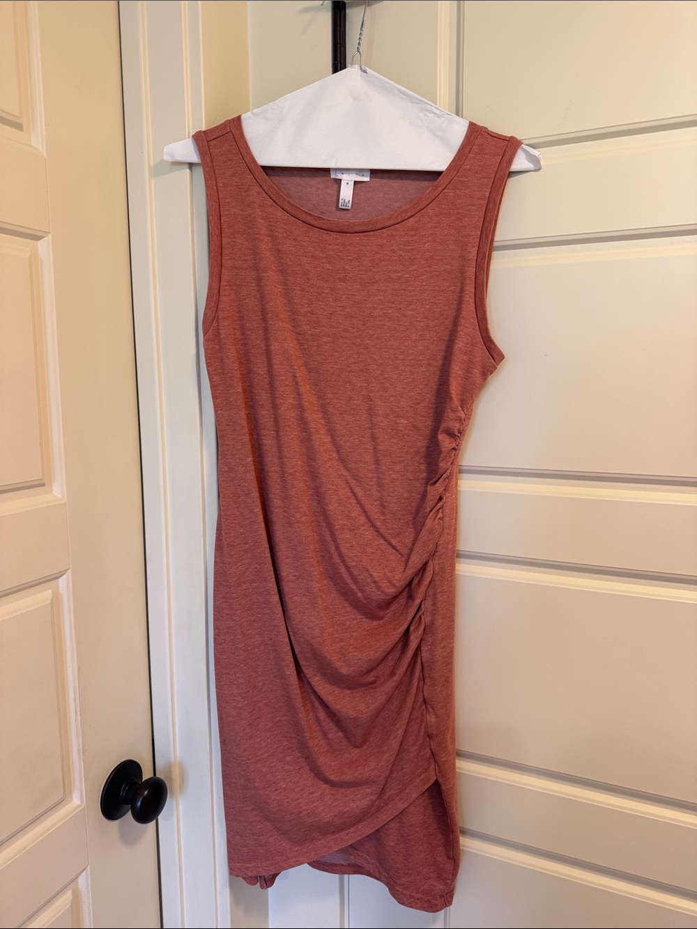 Leith Sleeveless Ruched‎ Side Tank Dress - Dusty Rose